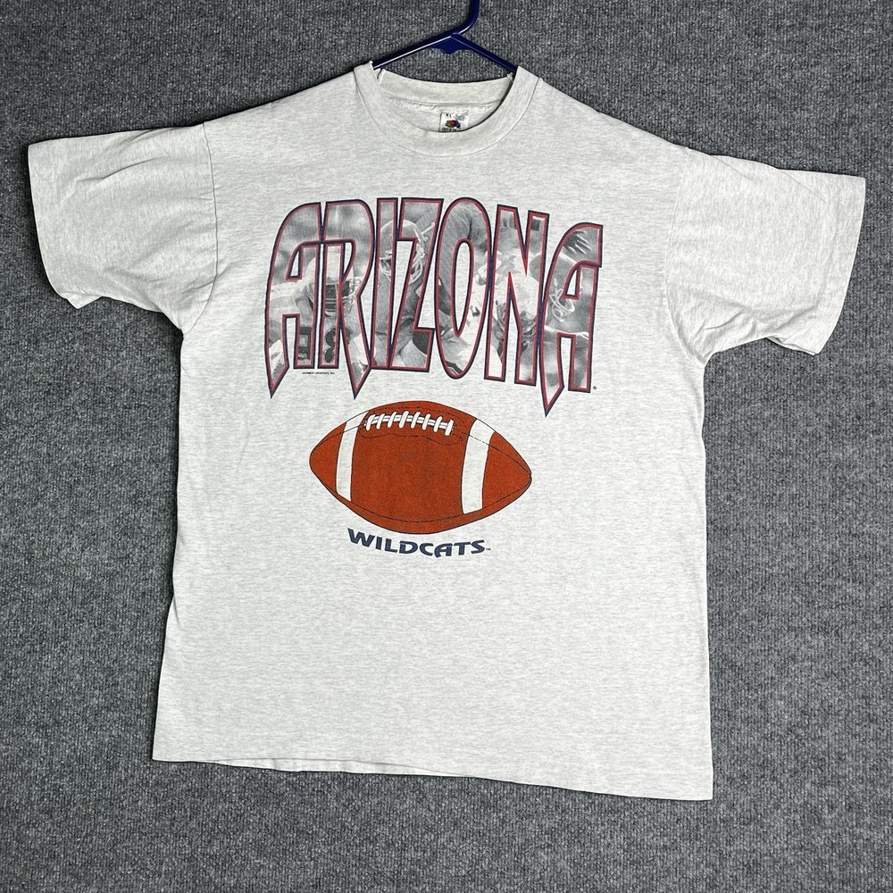 Vintage Arizona Wildcats Football T-shirt Men's XL Single Stitch USA Made Gray